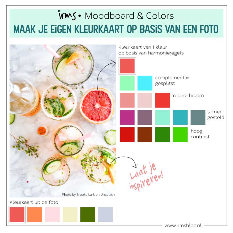 kleurkaart maken van een foto tip van irmsblog