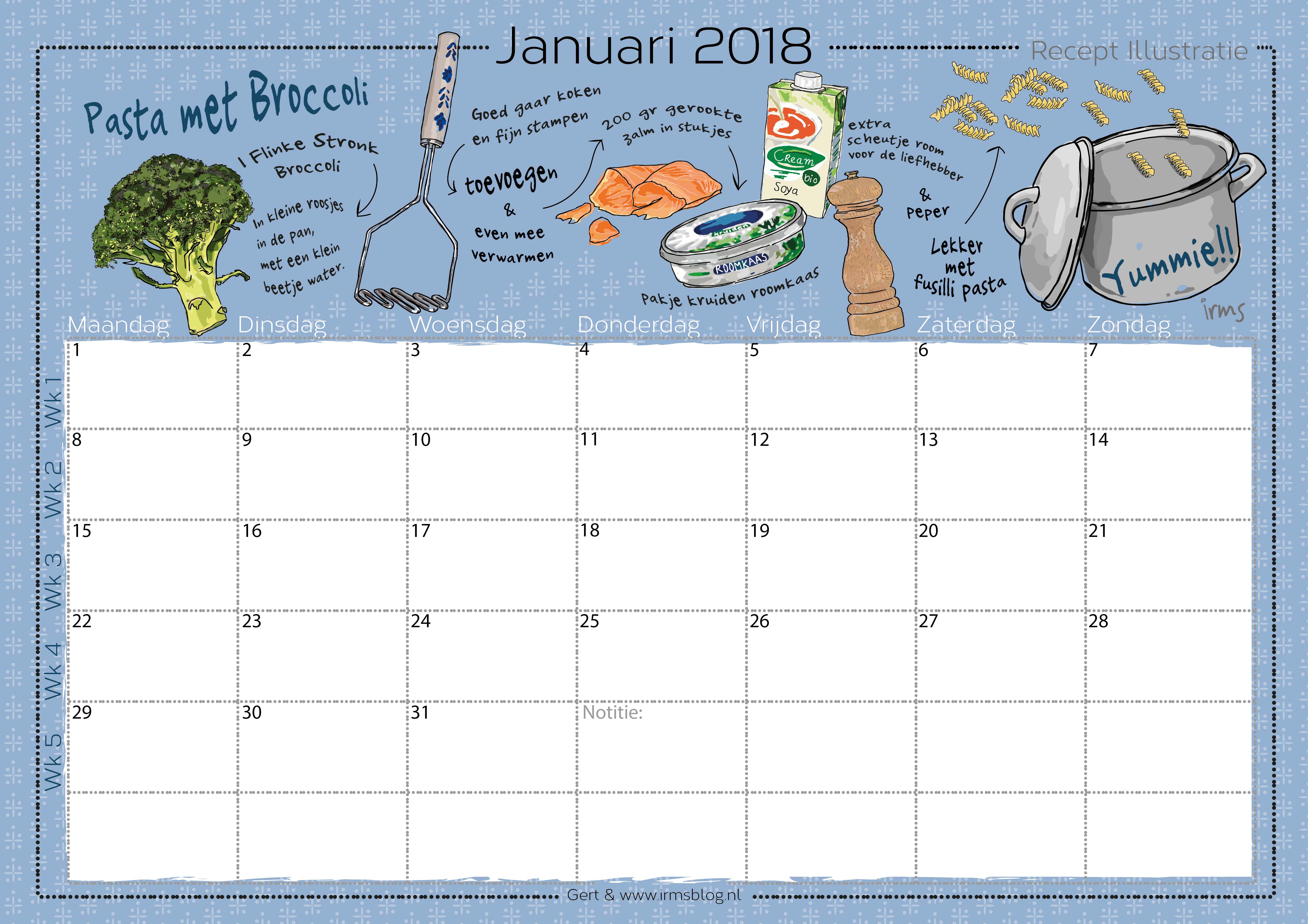 receptenkalender 2018 irmsblog